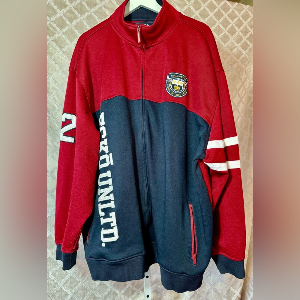 Ecko Unltd Zip Front Red And Navy Track Jacket, 4Xł